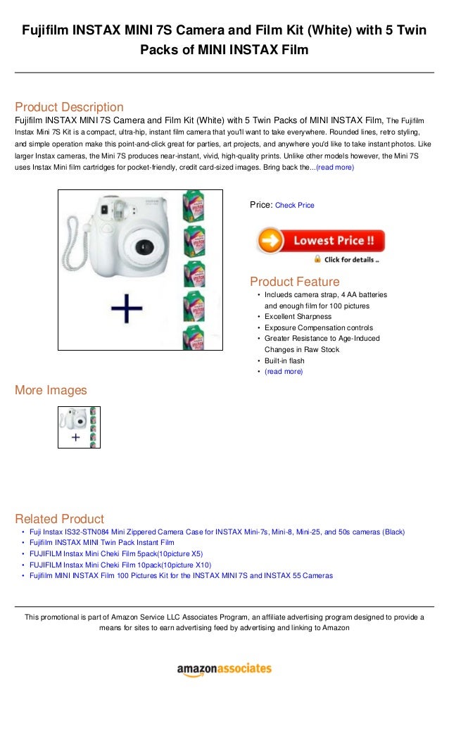 Fujifilm Instax Mini 7 S Camera And Film Kit White With 5 Twin Pack