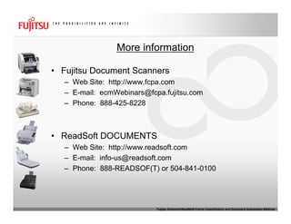 Fujitsu & Readsoft Forms Classification and Document Automation Webinar
