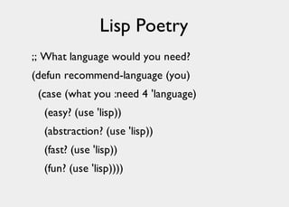 Lisp Poetry