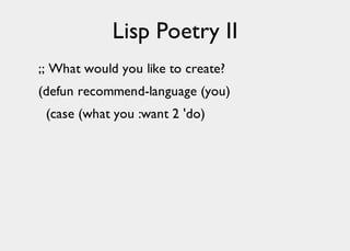 Lisp Poetry