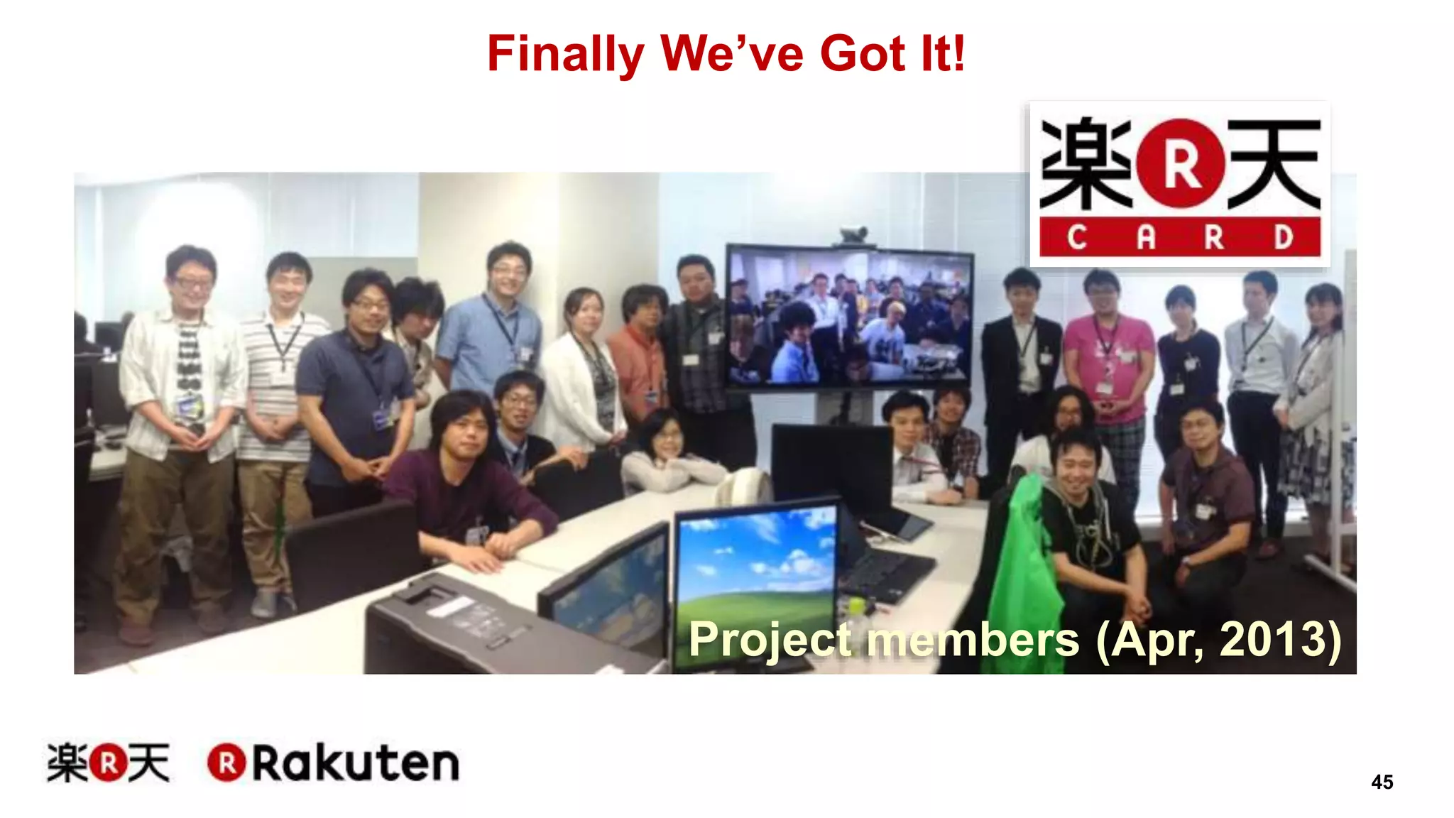 45 
Finally We’ve Got It! 
Project members (Apr, 2013) 
 