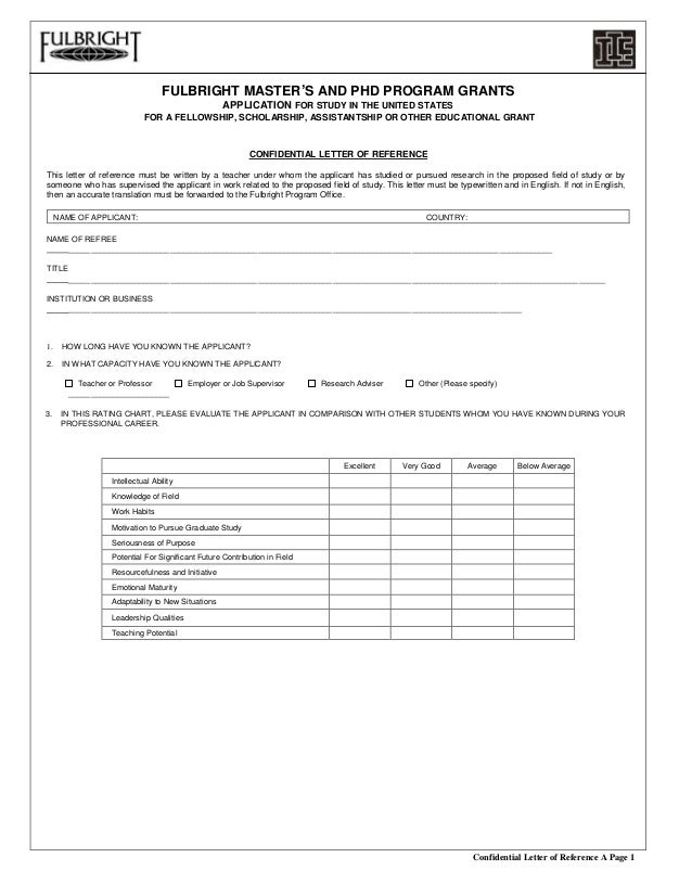 fulbright application 2014 sample fulbright recommendation letter