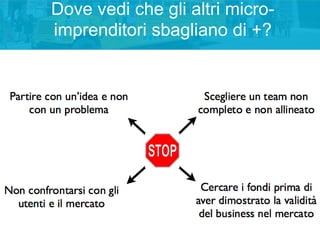 Dove vedi che gli altri microimprenditori sbagliano di +?

 
