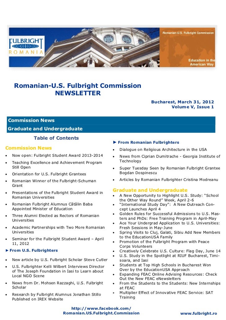 Fulbright Newsletter March 2012