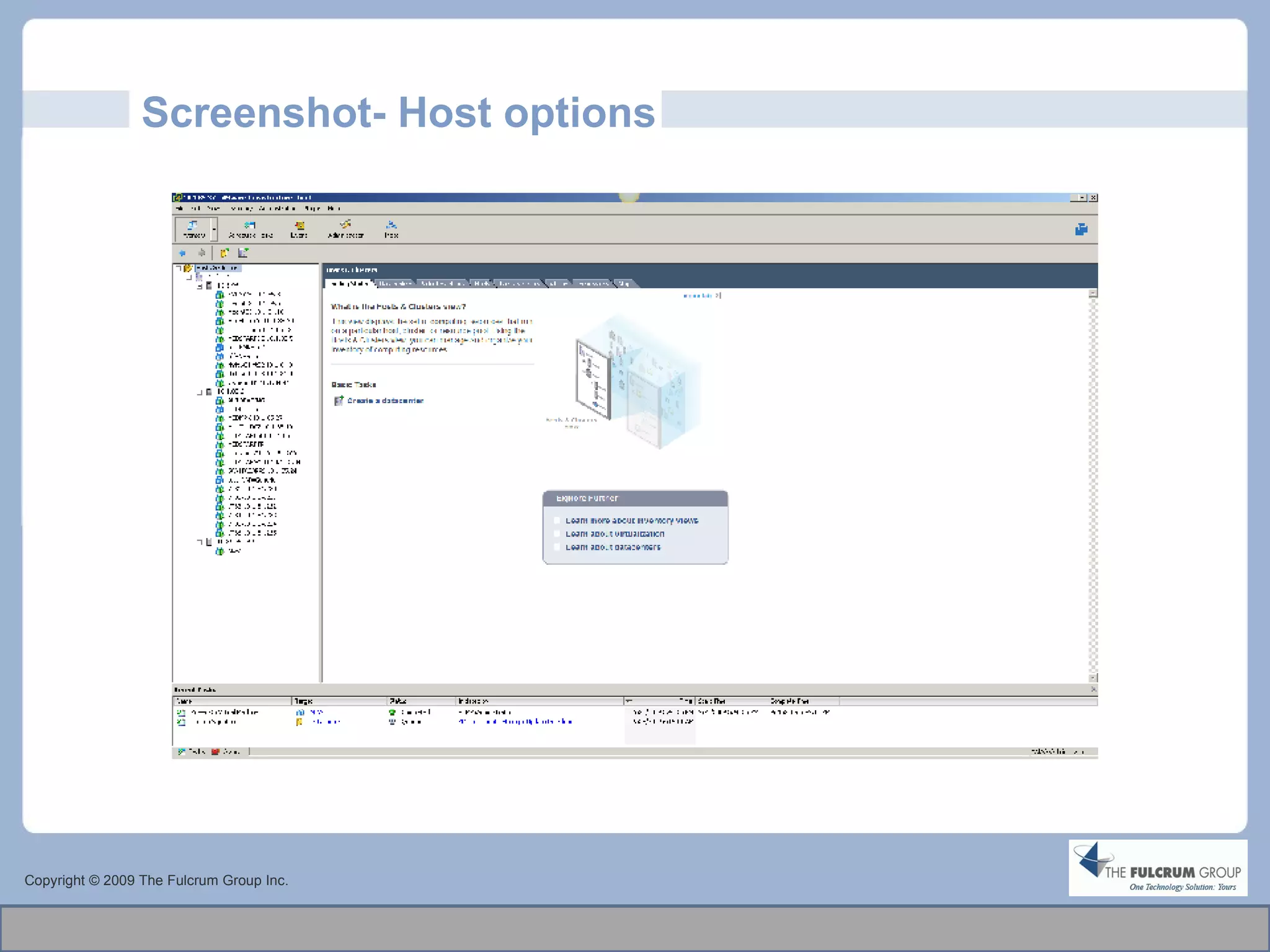 Screenshot- Host options Copyright © 2009 The Fulcrum Group Inc. 