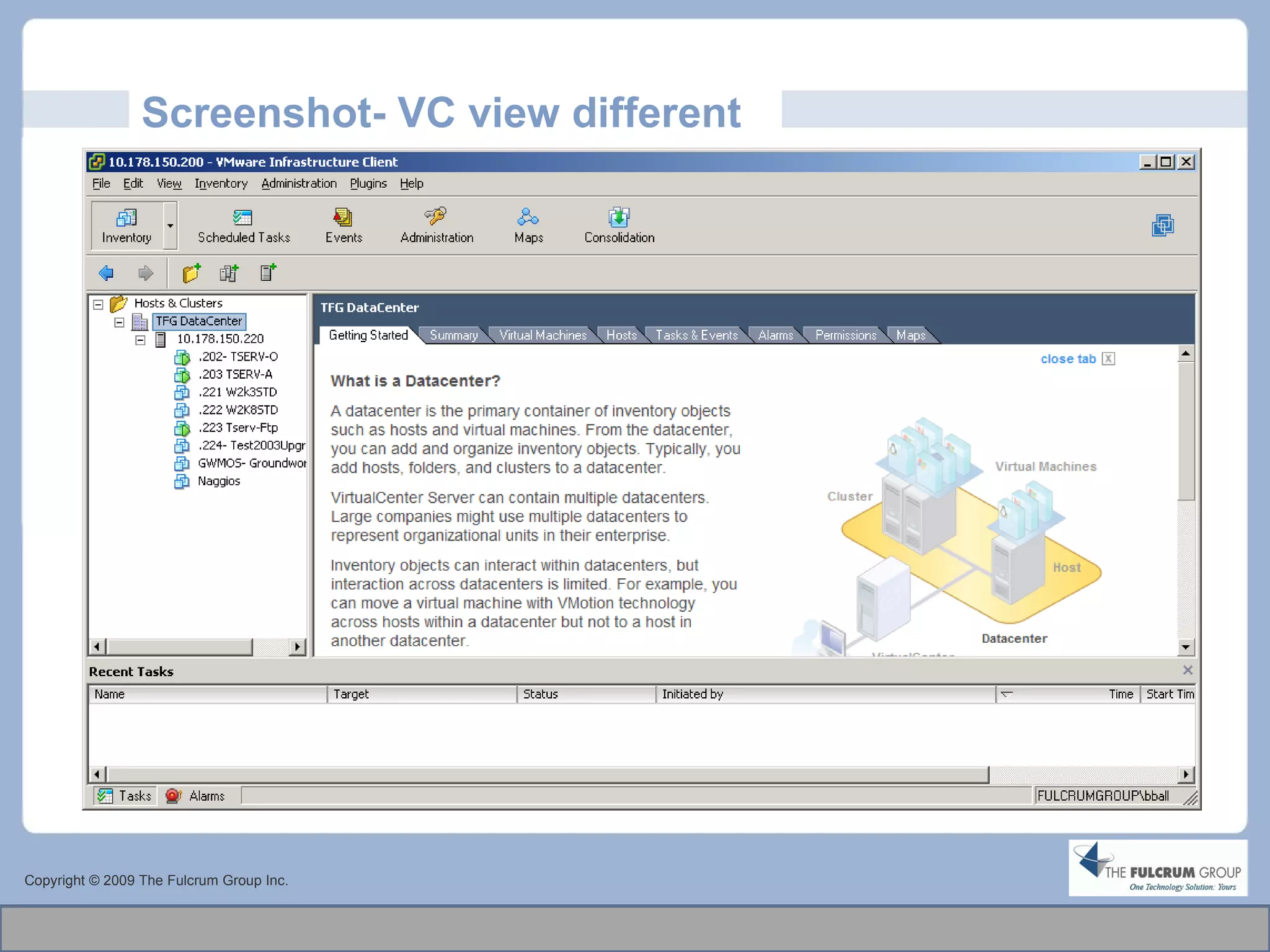 Screenshot- VC view different Copyright © 2009 The Fulcrum Group Inc. 