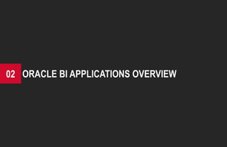Inspiration Delivered 7
ORACLE BI APPLICATIONS OVERVIEW02
 