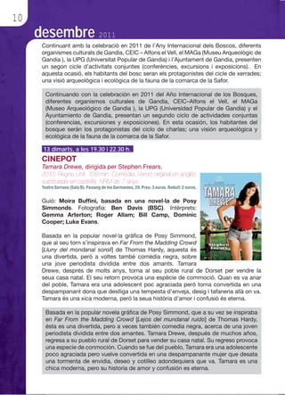 10
     desembre 2011




      13 dimarts, a les 19.30 i 22.30 h.
 