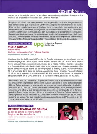 13
                              desembre 2011




17 dissabte, de 10 a 14 h




17 dissabte, a les 19.00 h.
 