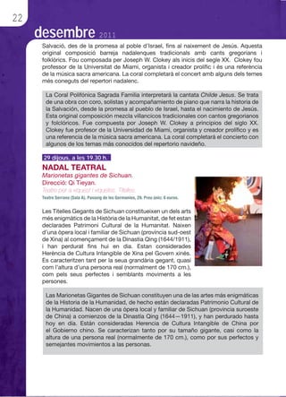 22
     desembre 2011




      29 dijous, a les 19.30 h.
 