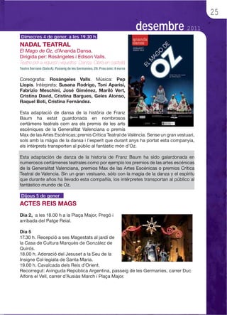 25
                                      desembre 2011
Dimecres 4 de gener, a les 19.30 h.




Dijous 5 de gener
 