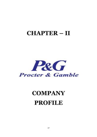 CHAPTER – II




 COMPANY
  PROFILE



     17
 