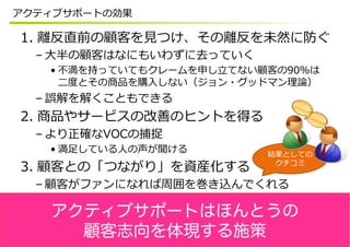  
 
 
 
 
 
 
 
 
アクティブサポートはほんとうの
顧客志向を体現する施策
 