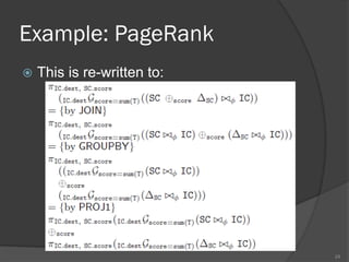 Example: PageRank
 This is re-written to:
24
 