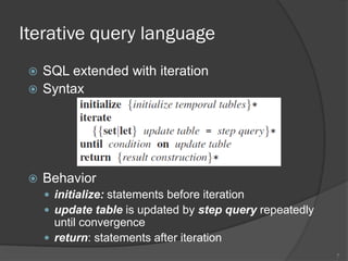 Optimization for iterative queries on Mapreduce | PPT
