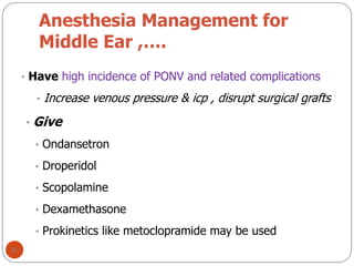 Anesthesia for ENT DOCTORS and different ENT procedures | PDF