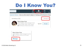 Do I Know You?
25© 2018 Meller Marketing LLC
 