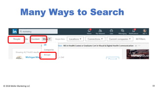 33© 2018 Meller Marketing LLC
Many Ways to Search
 