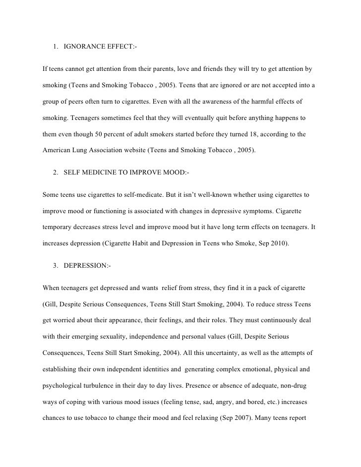 Teenage smoking essay