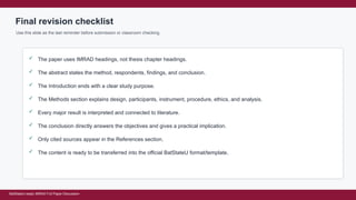 Comprehensive Guide to Writing a BatStateU-Ready IMRAD Full Paper | PPTX