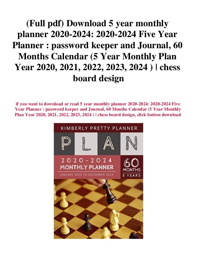 Full Pdf Download 5 Year Monthly Planner 2020 2024 2020 2024 Five Y