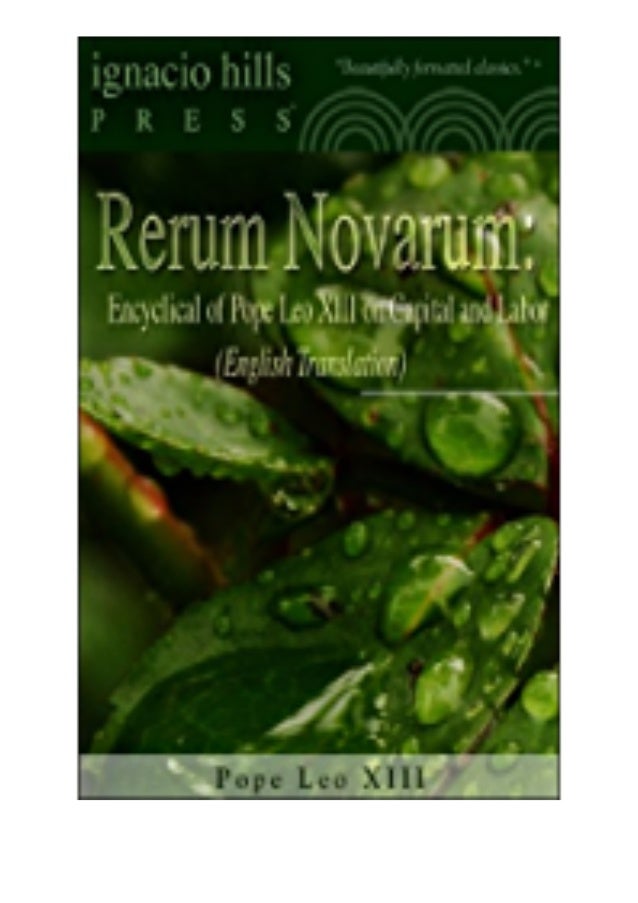 Full Pdf Download Rerum Novarum Encyclical Of Pope Leo Xiii On Capi