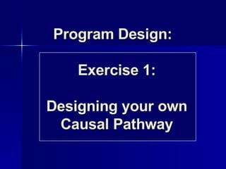 Program Design:  Exercise 1: Designing your own Causal Pathway 