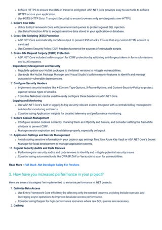 Read More - Full Stack .Net Developer Salary For Freshers
Here are several strategies I've implemented to enhance performa...