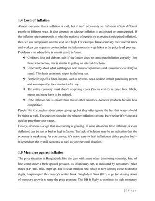 Inflation and Its Effect on Bangladesh | PDF