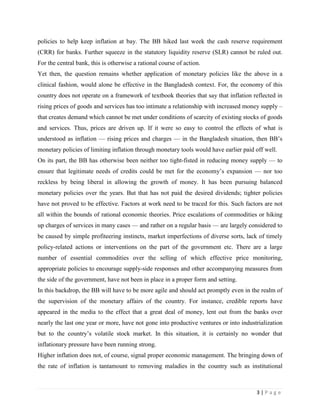 Inflation and Its Effect on Bangladesh | PDF