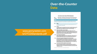 Over-the-Counter Over-the-Counter
Medicine Data
www.jennyrankin.com
/s/OTCDStandards.pdf
 