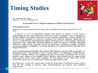 Timing Studies
 