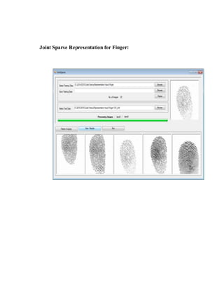 Joint Sparse Representation for Finger:
 