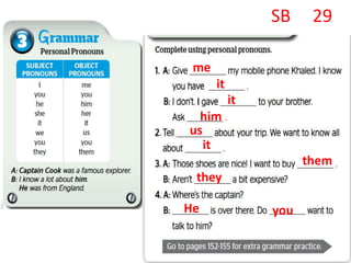 SB 29
me
it
it
him
us
it
them
they
He you
 