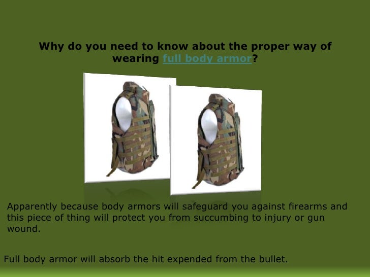 Proper Way of Wearing Full Body Armor