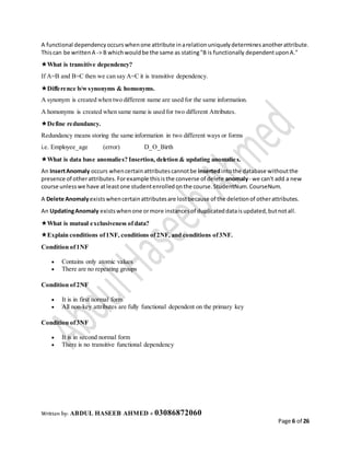 ICS Part 2 Computer Science Short Notes | DOCX