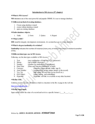 ICS Part 2 Computer Science Short Notes | DOCX