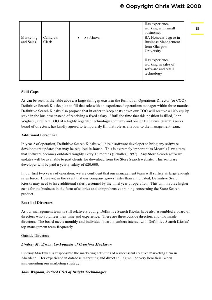 Business Plan Outline Template