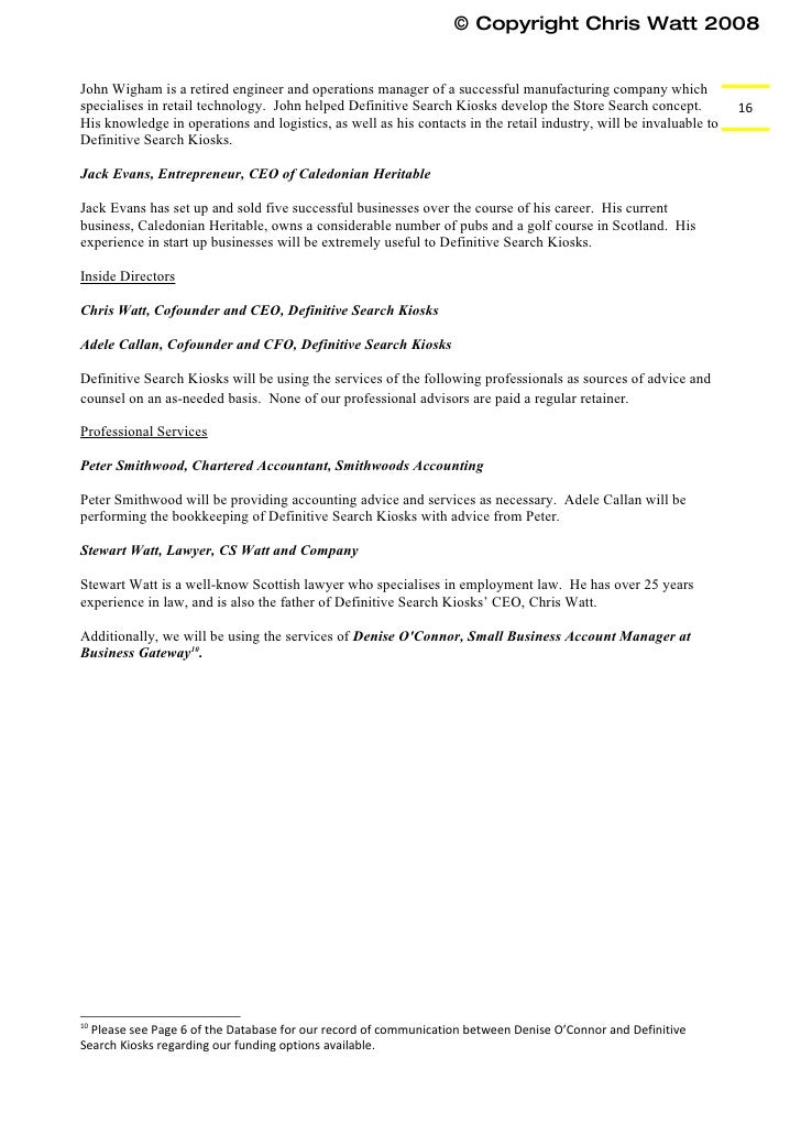 mock business plan