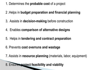 Comprehensive Guide to Construction Estimation, BOQ, and Pricing | PPTX