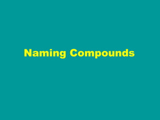 Naming Compounds  
