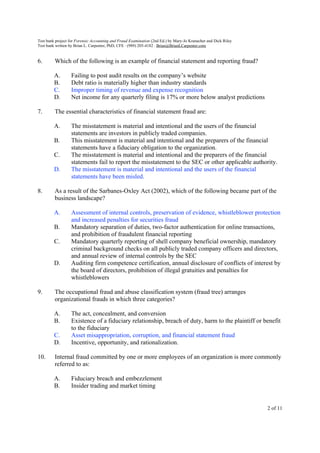 FULL CHAPTERS TESTBANK for Forensic Accounting and Fraud Examination ...