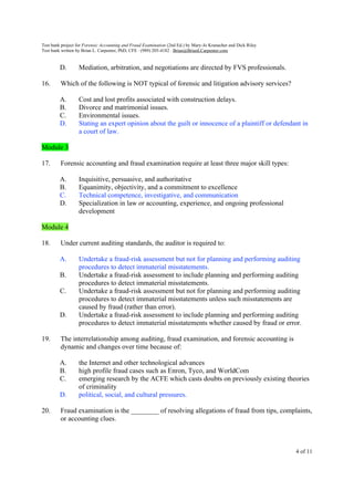 FULL CHAPTERS TESTBANK for Forensic Accounting and Fraud Examination ...