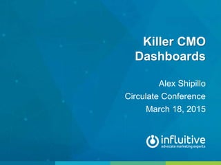 Killer CMO
Dashboards
Alex Shipillo
Circulate Conference
March 18, 2015
 