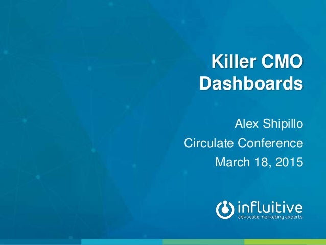 Killer CMO
Dashboards
Alex Shipillo
Circulate Conference
March 18, 2015
 