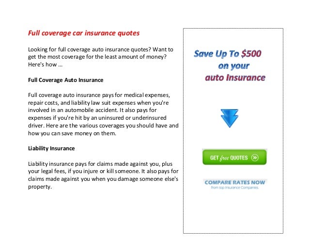 Full coverage car insurance quotes