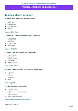 Full Data Analytics Course Book for Beginners | Excel, SQL, Python ...