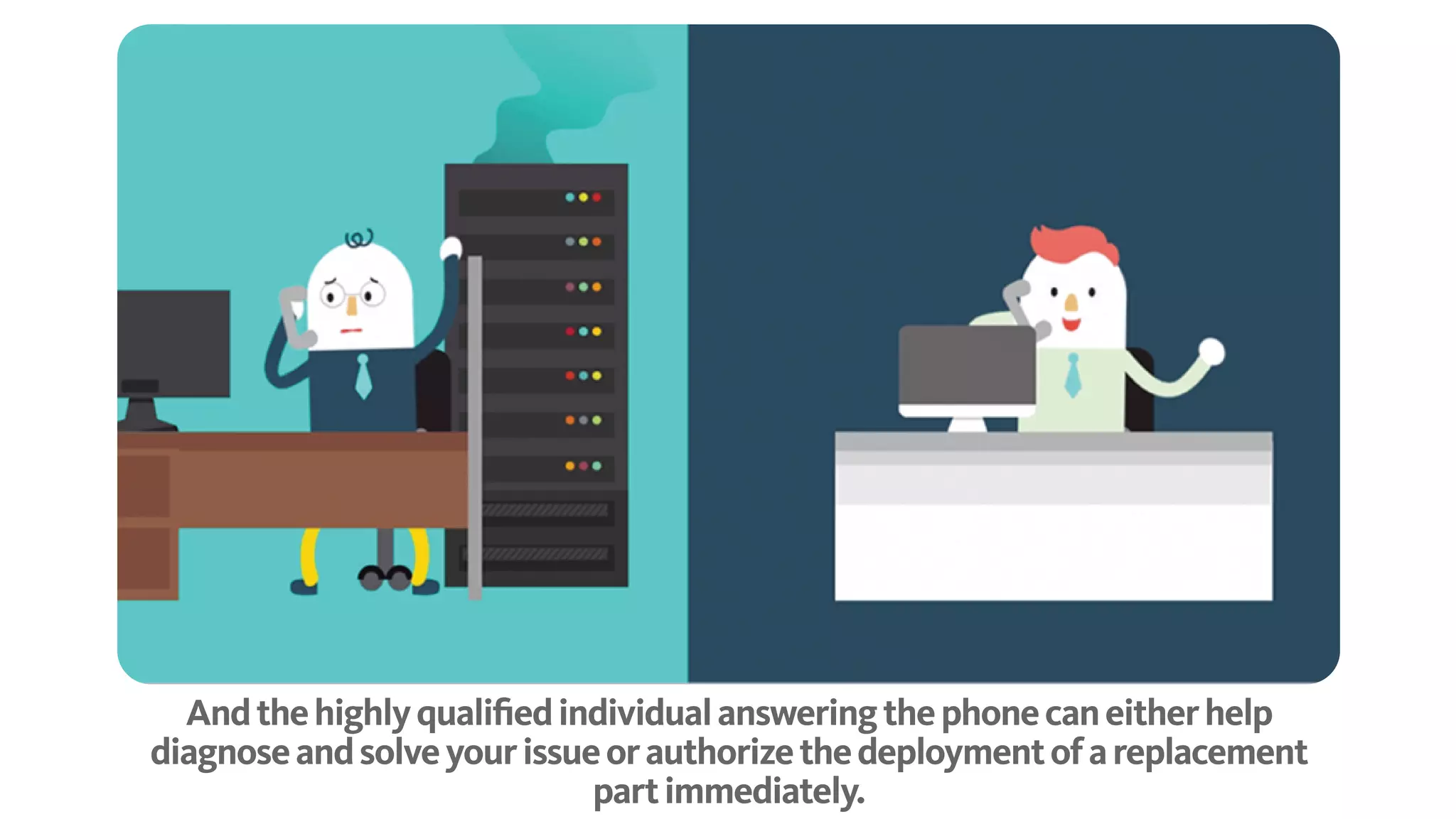 And the highly qualified individual answering the phone can either help diagnose and
solve your issue or authorize the deployment of a replacement part immediately.
 