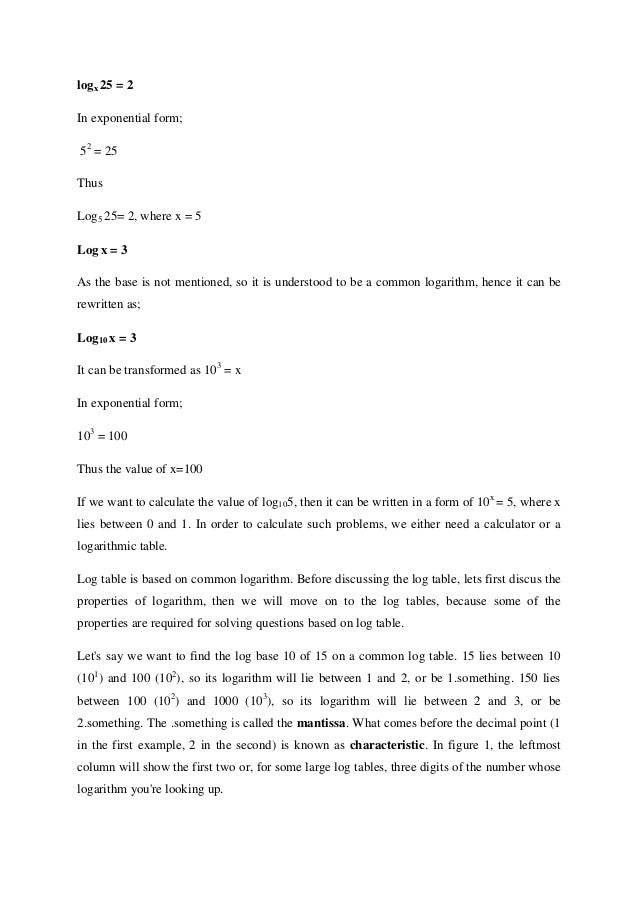 Indices Logarithms Indices Logarithms