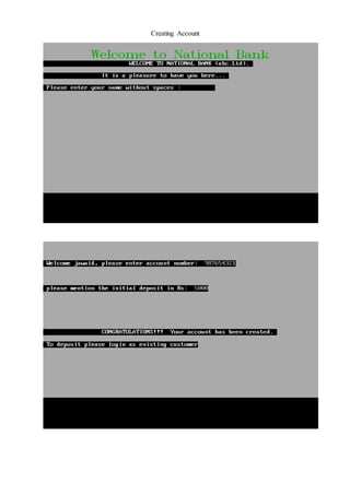 Banking Management System Project documentation | DOCX